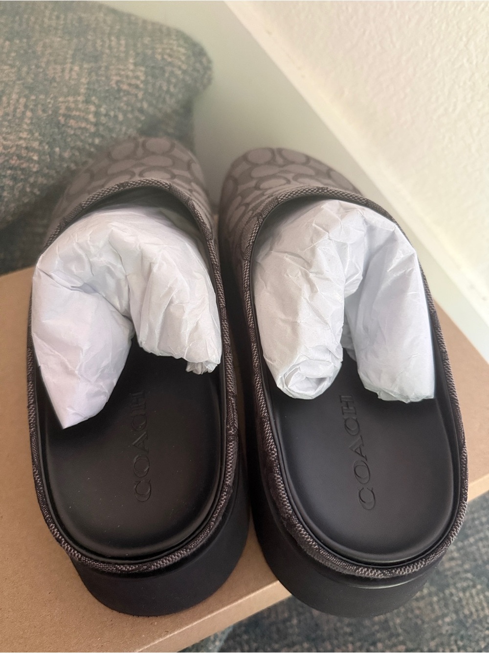 Coach Brown Signature Clog Slip-On with Black Sole women’s size 10 - Picture 8 of 16